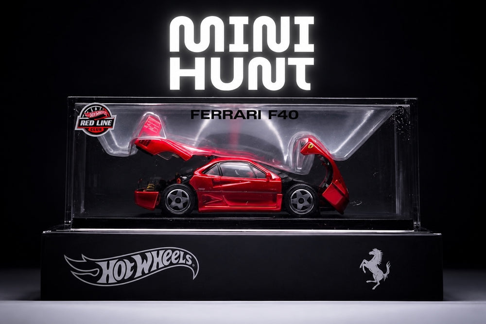 Minikar Signature Series Mini Hunt featuring Hot Wheels Red Line Club Ferrari F40